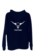 Load image into Gallery viewer, Black Straw Trader Back Logo Hoodie