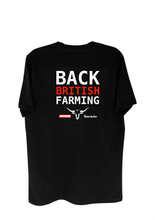 Load image into Gallery viewer, Black Back British Farming T-shirt