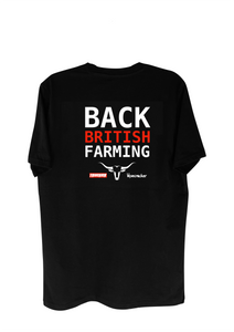 Black Back British Farming T-shirt