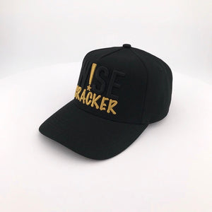 Black and Gold Embroidered Cap