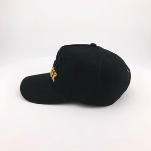 Black and Gold Embroidered Cap