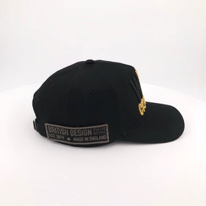 Black and Gold Embroidered Cap