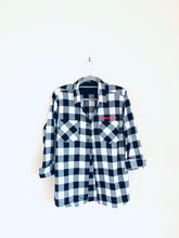 Load image into Gallery viewer, Black and White Checkered Flannel Shirt