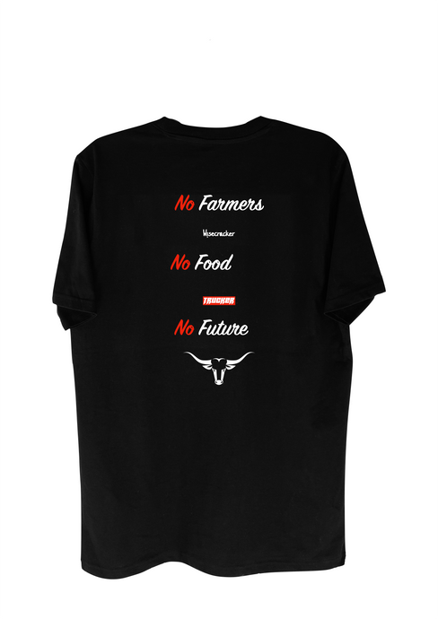 Black No farm No food No future T-shirt