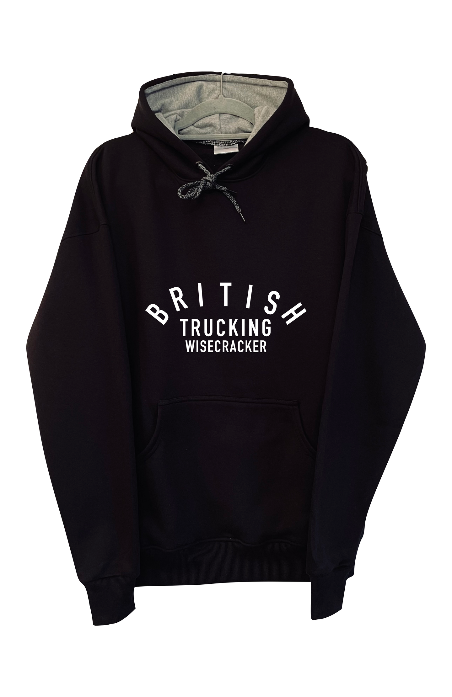 Black Oversized British Trucking hoodie